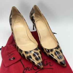 Christian Louboutin So Kate Pumps LEOPARDINO Leopard Patent Leather Size 42